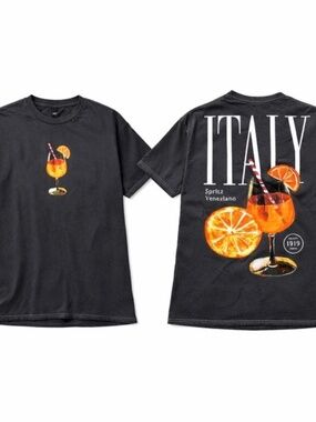 Strange Daze Aperol Spritz cocktail Italy Graphic Tee Gray Medium